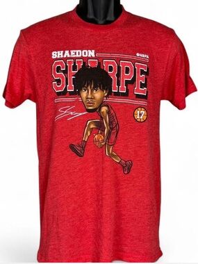 Red Shaedon Sharpe Portland Trail Blazers Promo Shirt basketball tee men size S